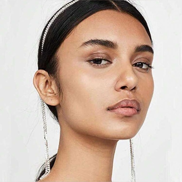 Luxury Silver Rhinestone Headband tassel New ✨✨💕💕 - Picture 4 of 5